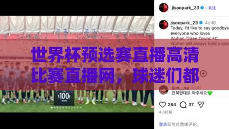 世界杯预选赛直播高清比赛直播网,球迷们都在用这几个平台 世界杯预选赛直播高清比赛直播网,球迷们都在用这几个平台